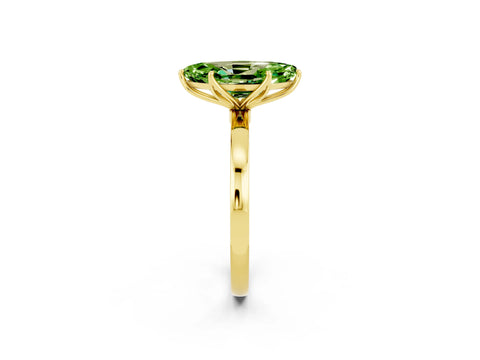 Yellow gold Marquise Cut Solitaire Diamond Ring with Thin Band and Four-Prong Setting_2