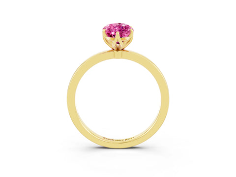 Yellow gold Marquise Cut Solitaire Diamond Ring with Thin Band and Four-Prong Setting_3
