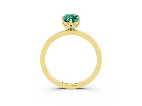 Yellow gold Marquise Cut Solitaire Diamond Ring with Thin Band and Four-Prong Setting_3