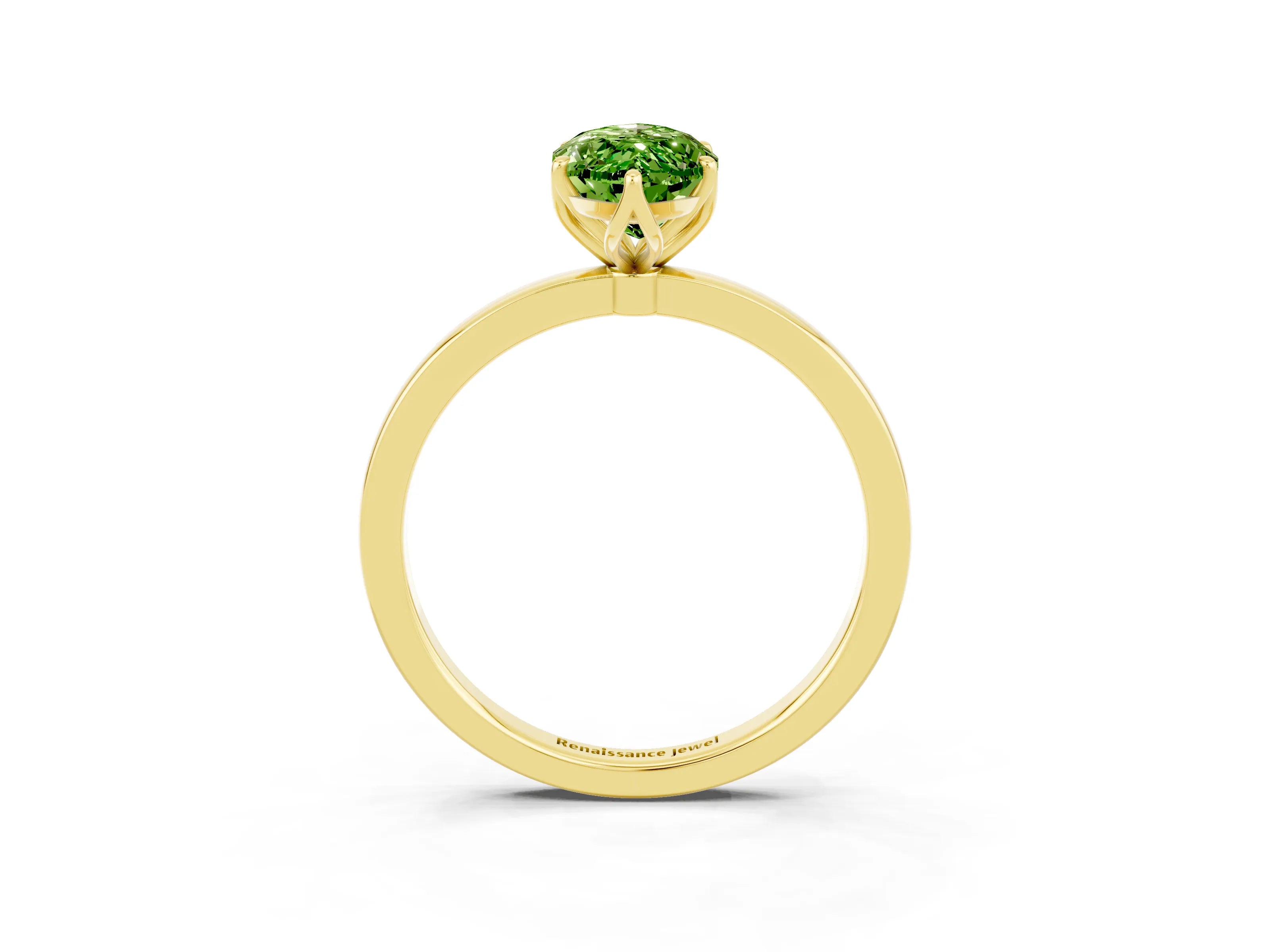 Yellow gold Marquise Cut Solitaire Diamond Ring with Thin Band and Four-Prong Setting_3