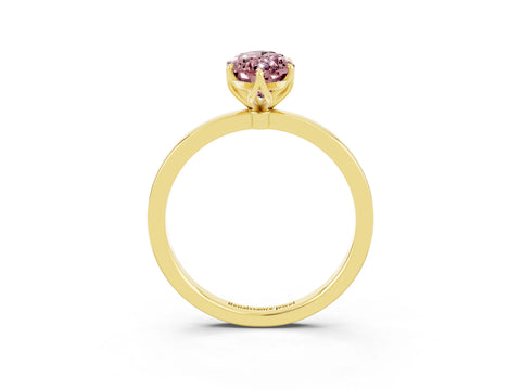 Yellow gold Marquise Cut Solitaire Diamond Ring with Thin Band and Four-Prong Setting_3