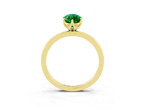 Yellow gold Marquise Cut Solitaire Diamond Ring with Thin Band and Four-Prong Setting_3