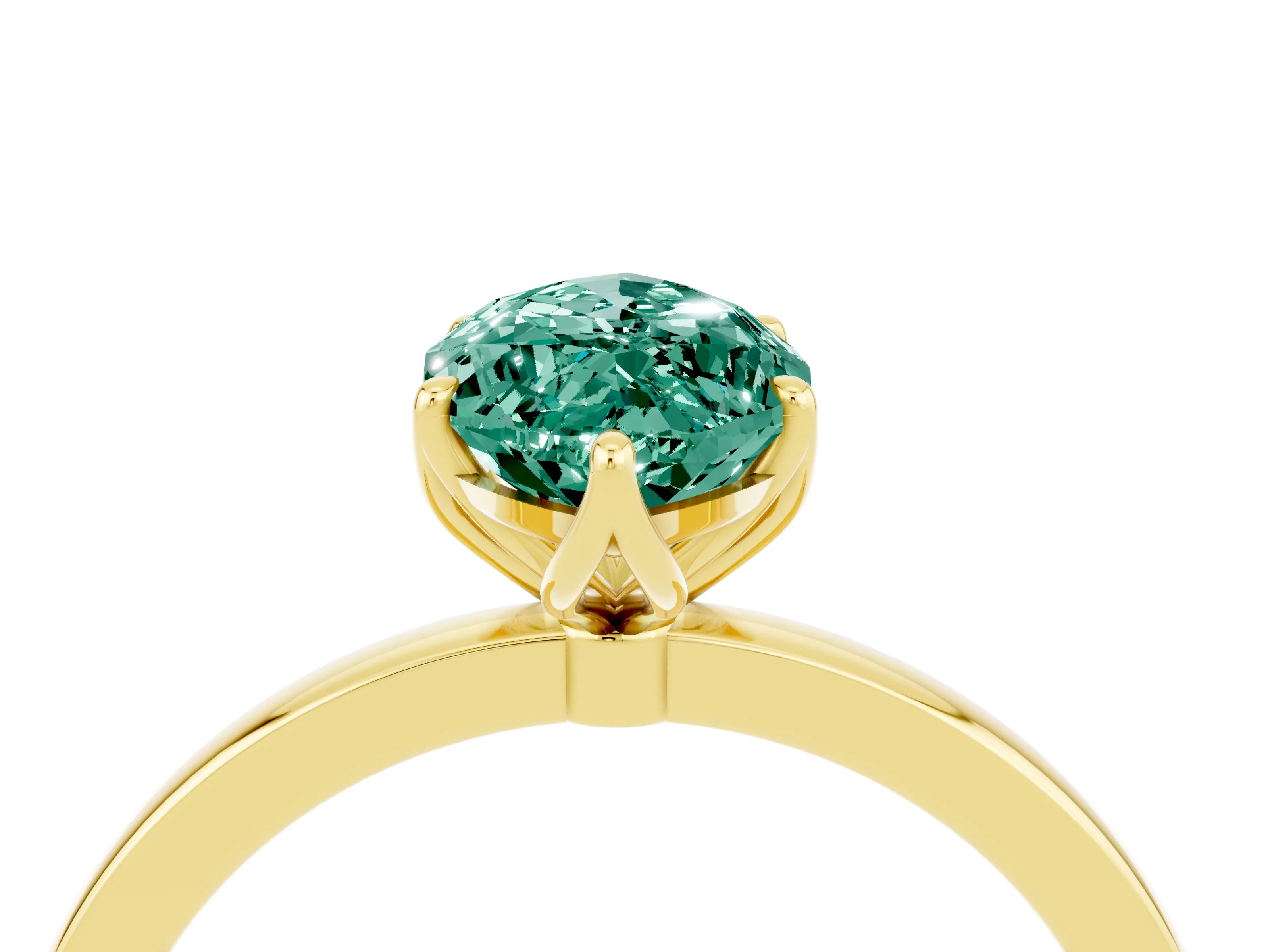 Yellow gold Marquise Cut Solitaire Diamond Ring with Thin Band and Four-Prong Setting_4