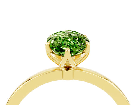Yellow gold Marquise Cut Solitaire Diamond Ring with Thin Band and Four-Prong Setting_4