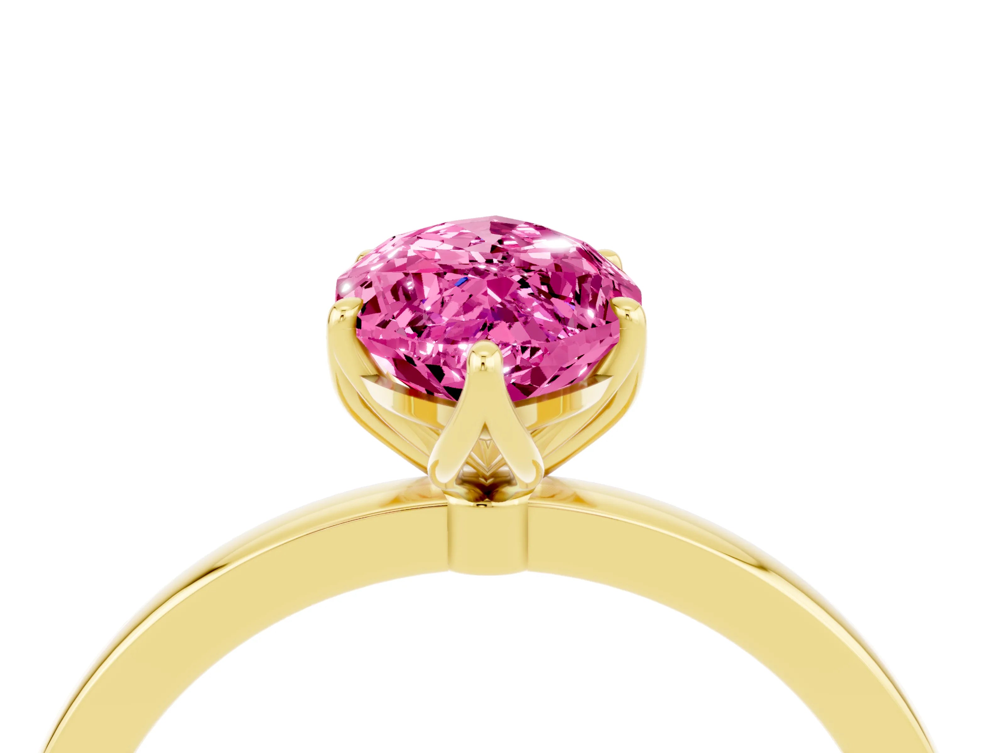 Yellow gold Marquise Cut Solitaire Diamond Ring with Thin Band and Four-Prong Setting_4