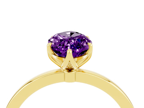 Yellow gold Marquise Cut Solitaire Diamond Ring with Thin Band and Four-Prong Setting_4