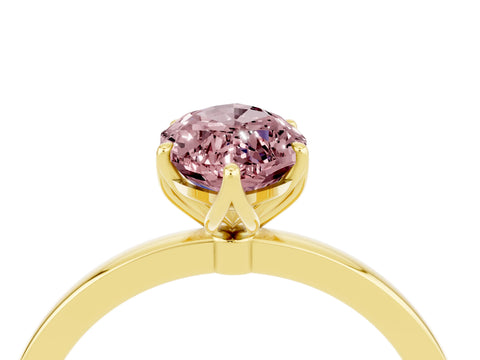 Yellow gold Marquise Cut Solitaire Diamond Ring with Thin Band and Four-Prong Setting_4