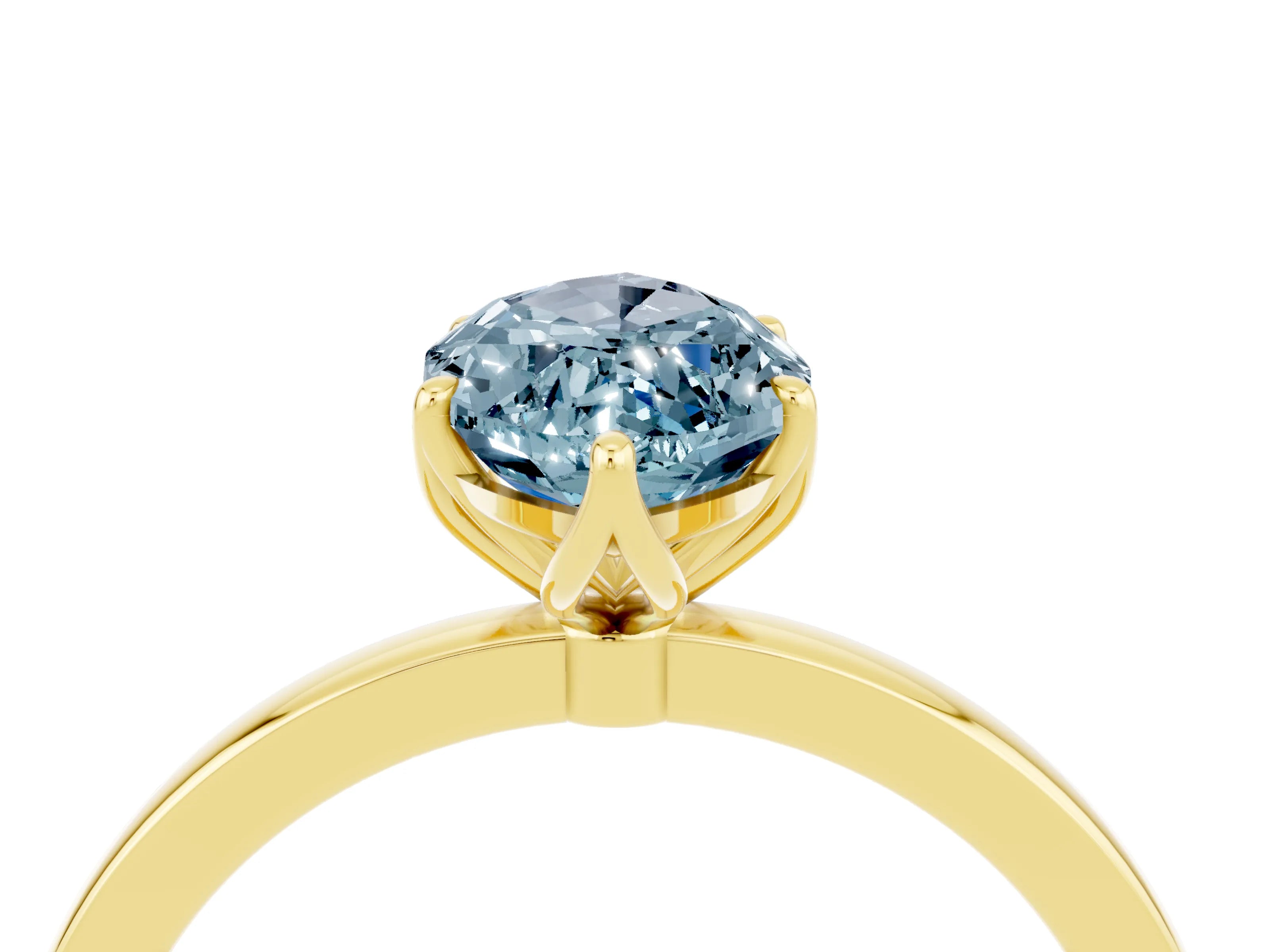 Yellow gold Marquise Cut Solitaire Diamond Ring with Thin Band and Four-Prong Setting_4