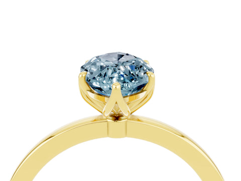 Yellow gold Marquise Cut Solitaire Diamond Ring with Thin Band and Four-Prong Setting_4