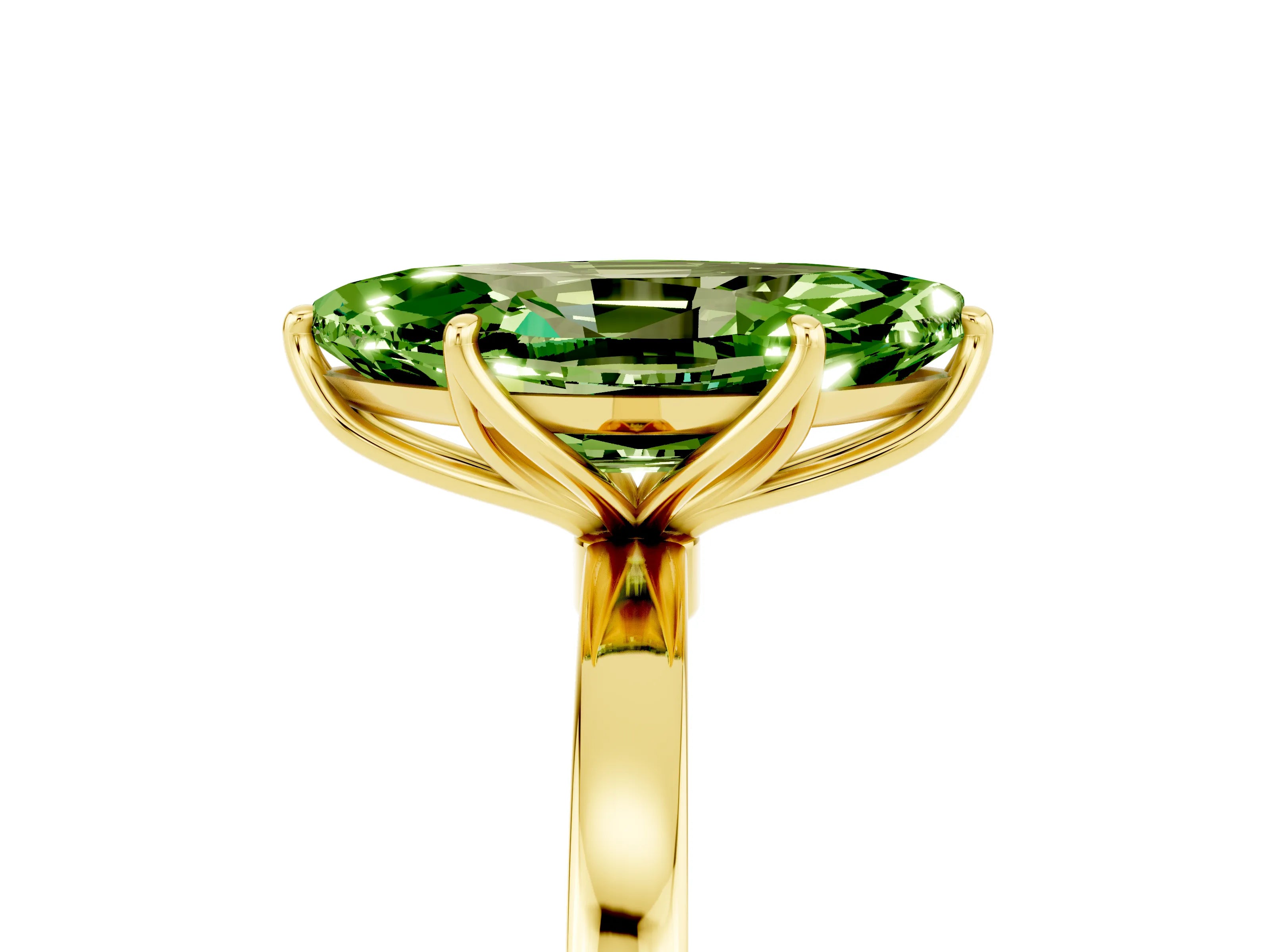 Yellow gold Marquise Cut Solitaire Diamond Ring with Thin Band and Four-Prong Setting_5