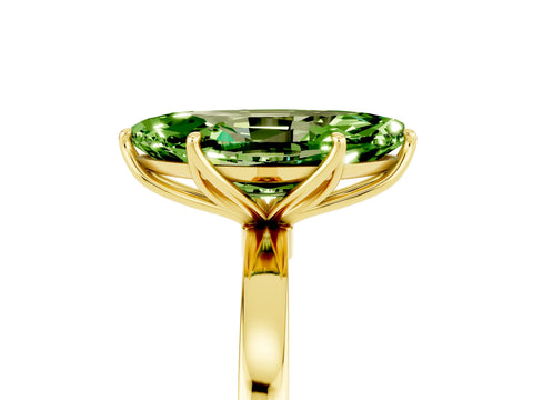 Yellow gold Marquise Cut Solitaire Diamond Ring with Thin Band and Four-Prong Setting_5