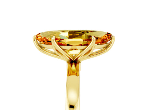 Yellow gold Marquise Cut Solitaire Diamond Ring with Thin Band and Four-Prong Setting_5