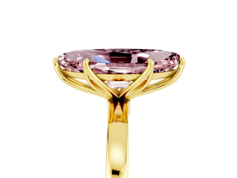 Yellow gold Marquise Cut Solitaire Diamond Ring with Thin Band and Four-Prong Setting_5