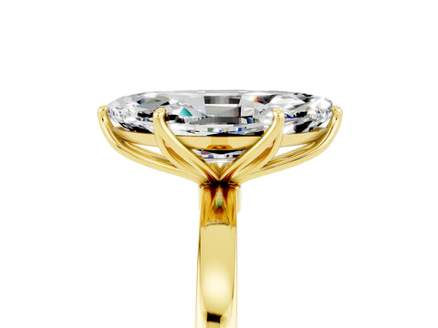 Yellow gold Marquise Cut Solitaire Diamond Ring with Thin Band and Four-Prong Setting_5