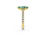Yellow gold Marquise Cut Solitaire Diamond with Pavé Band and Four-Prong Setting_2