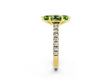 Yellow gold Marquise Cut Solitaire Diamond with Pavé Band and Four-Prong Setting_2