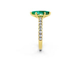 Yellow gold Marquise Cut Solitaire Diamond with Pavé Band and Four-Prong Setting_2
