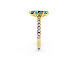 Yellow gold Marquise Cut Solitaire Diamond with Pavé Band and Four-Prong Setting_2