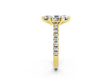 Yellow gold Marquise Cut Solitaire Diamond with Pavé Band and Four-Prong Setting_2