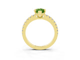 Yellow gold Marquise Cut Solitaire Diamond with Pavé Band and Four-Prong Setting_3