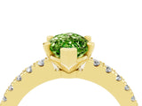Yellow gold Marquise Cut Solitaire Diamond with Pavé Band and Four-Prong Setting_4