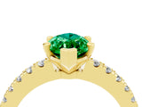 Yellow gold Marquise Cut Solitaire Diamond with Pavé Band and Four-Prong Setting_4