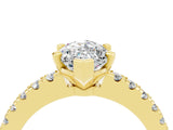 Yellow gold Marquise Cut Solitaire Diamond with Pavé Band and Four-Prong Setting_4