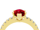 Yellow gold Marquise Cut Solitaire Diamond with Pavé Band and Four-Prong Setting_4