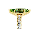 Yellow gold Marquise Cut Solitaire Diamond with Pavé Band and Four-Prong Setting_5