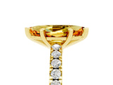 Yellow gold Marquise Cut Solitaire Diamond with Pavé Band and Four-Prong Setting_5
