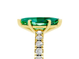 Yellow gold Marquise Cut Solitaire Diamond with Pavé Band and Four-Prong Setting_5