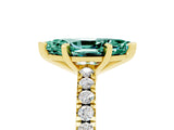 Yellow gold Marquise Cut Solitaire Diamond with Pavé Band and Four-Prong Setting_5