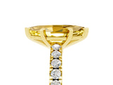 Yellow gold Marquise Cut Solitaire Diamond with Pavé Band and Four-Prong Setting_5