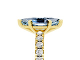 Yellow gold Marquise Cut Solitaire Diamond with Pavé Band and Four-Prong Setting_5