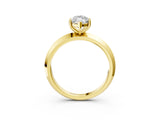 Yellow gold Marquise Cut Solitaire Engagement Ring with Flat Band and Four-Prong Setting 3