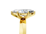 Yellow gold Marquise Cut Solitaire Engagement Ring with Flat Band and Four-Prong Setting 5