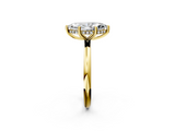 Yellow gold Marquise Cut Solitaire Engagement Ring with Four-Prong Setting and Classic Band_23
