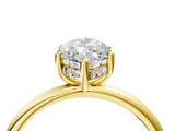 Yellow gold Marquise Cut Solitaire Engagement Ring with Four-Prong Setting and Classic Band_25