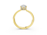 Yellow gold Marquise Cut Solitaire Engagement Ring with Four-Prong Setting on a Classic Band_43