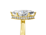 Yellow gold Marquise Cut Solitaire Engagement Ring with Four-Prong Setting on a Classic Band_45