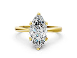 Yellow gold Marquise Cut Solitaire Engagement Ring with Six-Prong Setting and Tapered Band_7