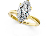 Yellow gold Marquise Cut Solitaire Engagement Ring with Six-Prong Setting and Tapered Band_8