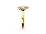 Yellow gold Marquise Cut Solitaire Engagement Ring with Tapered Band and Four-Prong Setting 3