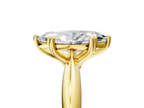 Yellow gold Marquise Cut Solitaire Engagement Ring with Tapered Band and Four-Prong Setting