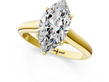 Yellow gold Marquise Cut Solitaire Engagement Ring with Tapered Band and Four-Prong Setting_4