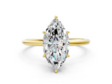Yellow gold Marquise Cut Solitaire Engagement Ring with Thin Band and Four-Prong Setting_3