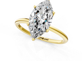 Yellow gold Marquise Cut Solitaire Engagement Ring with Thin Band and Four-Prong Setting_4