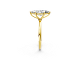 Yellow gold Marquise Cut Solitaire Engagement Ring with Thin Band and Four-Prong Setting_5