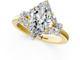 Yellow gold Marquise Cut Solitaire Floral Diamond Ring with Four-Prong Setting_55