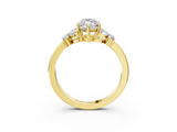 Yellow gold Marquise Cut Solitaire Floral Diamond Ring with Four-Prong Setting_57